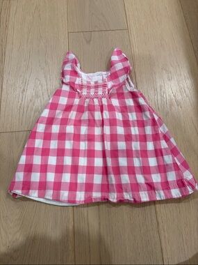 GAP Pink and White Gingham Baby Dress